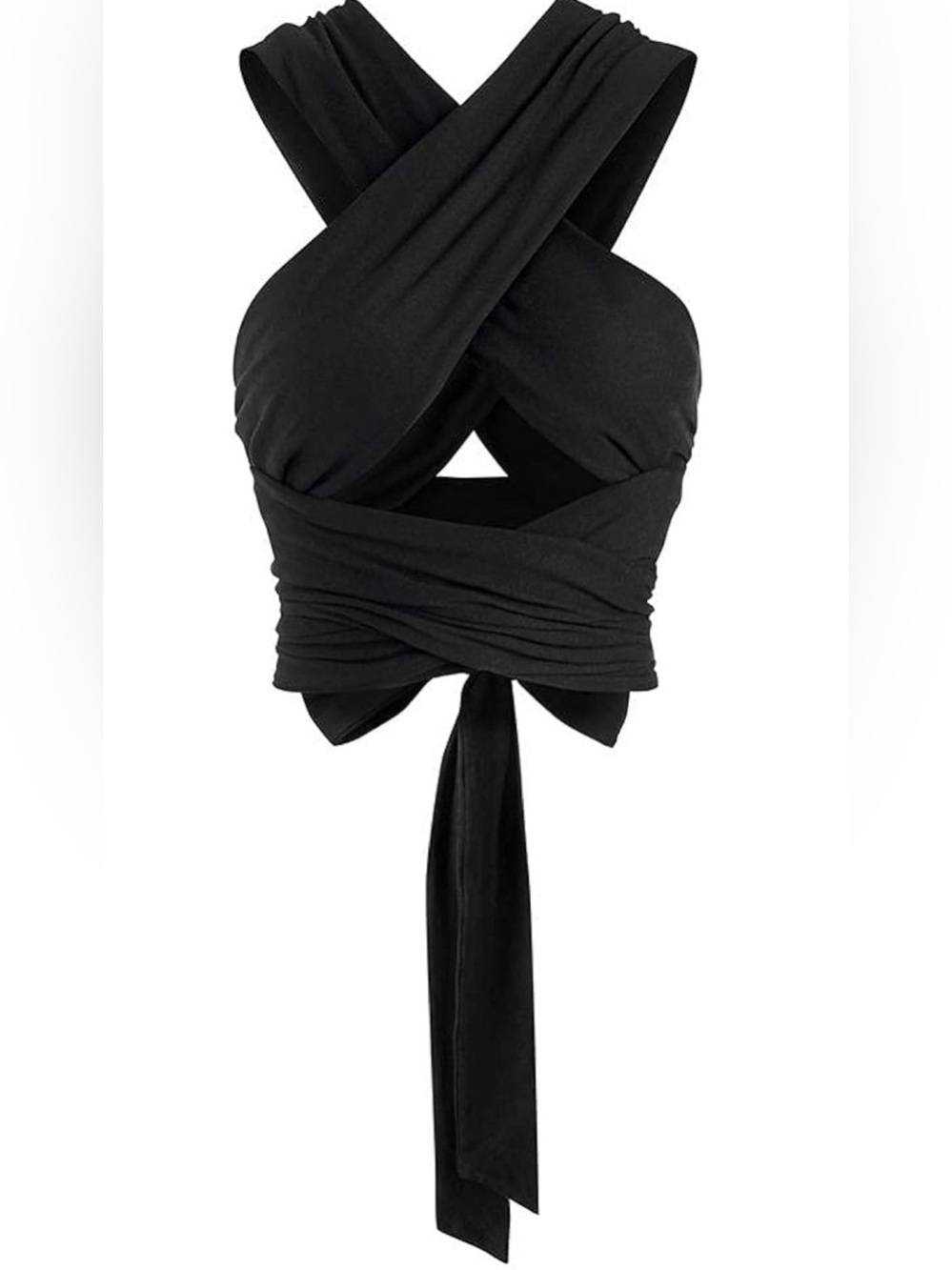 Zaful Classic Black Wrap Top